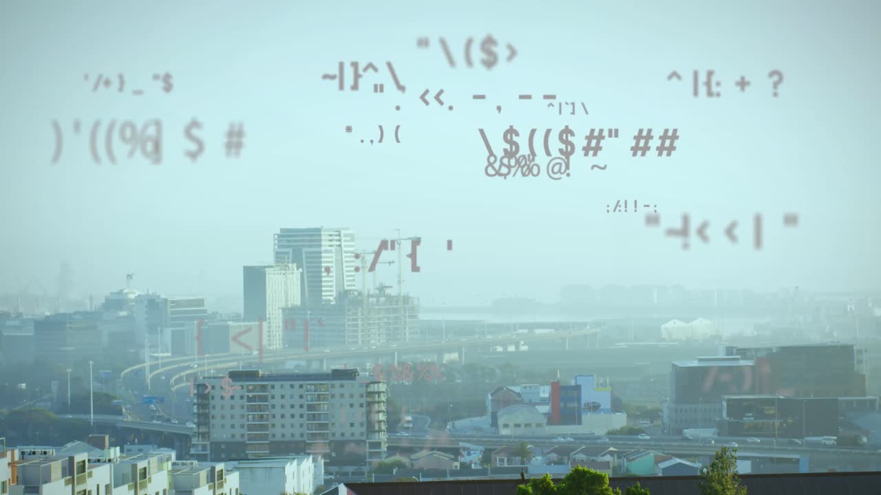 도시 풍경에 대한 기호의 애니메이션과 데이터 처리