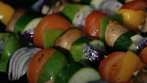 BBQ-Vegetable-Kebabs-Being-Brushed-with-Olive-Oil-as-they-Cook