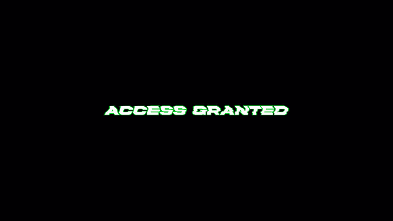 Digital Glitch Text Displaying Access Granted