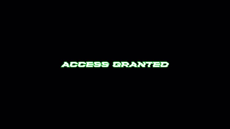 Digital Glitch Text Displaying Access Granted