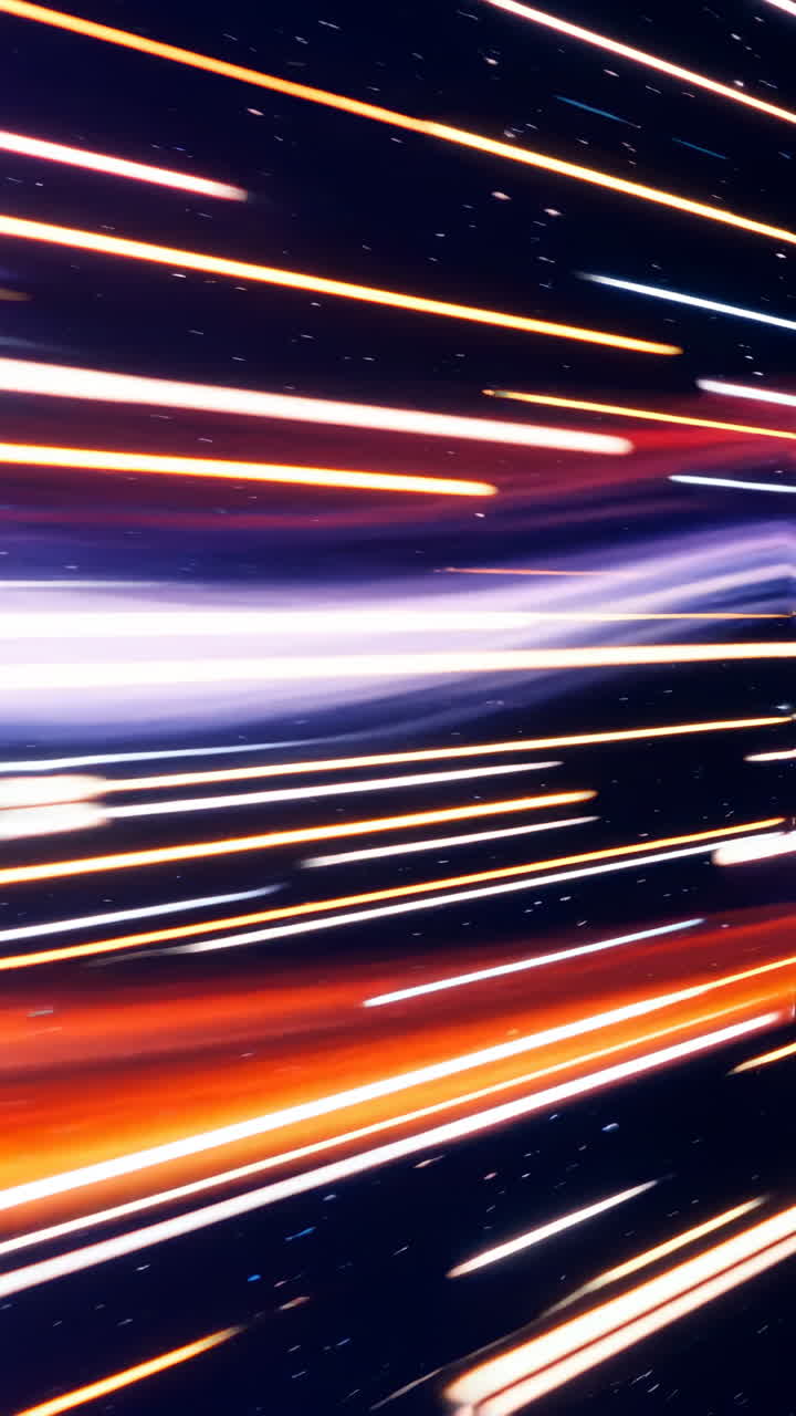 Abstract Hyperspace Travel with Colorful Light Streaks