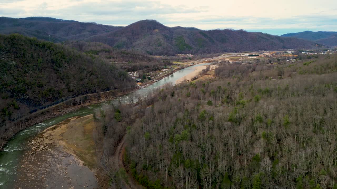 4K Aerial Drone Video of Flood Damage on Nolichucky River in Erwin, TN Caused by Hurricane Helene (2024)