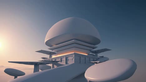 struttura astratta futuristica all'alba