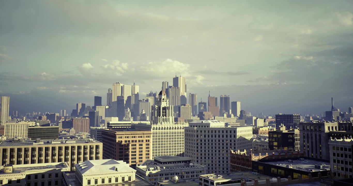 Skyline con una combinazione di strutture storiche e contemporanee