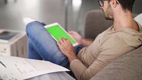 businessman working with technology at home office