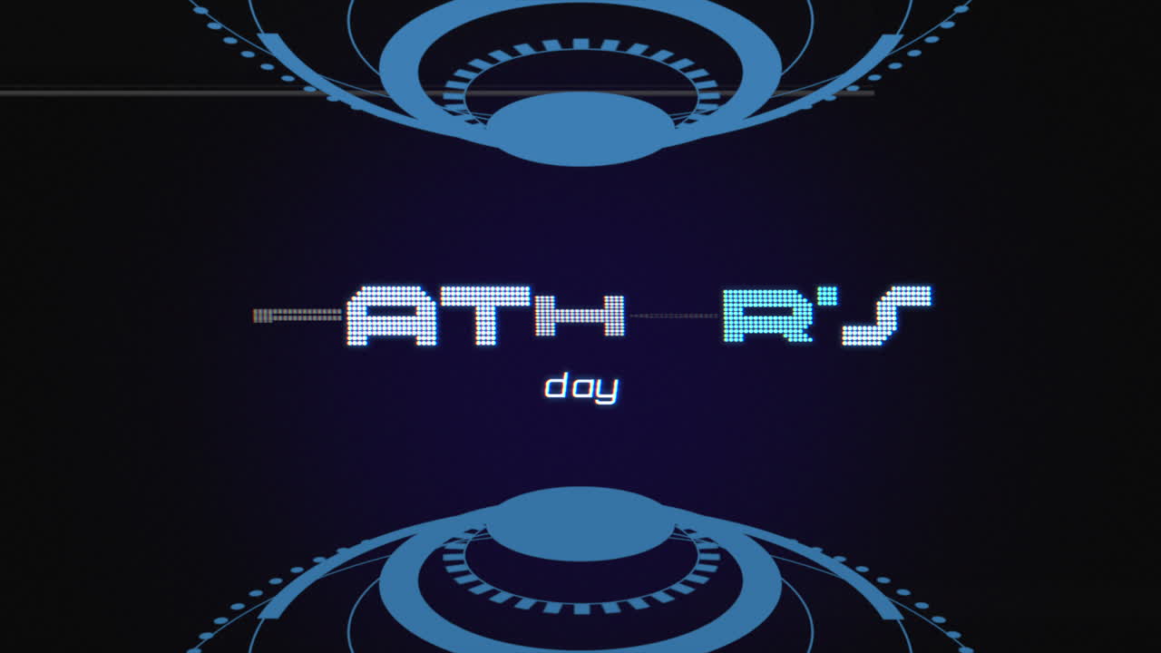 día de los padres con elementos de círculos hud en la pantalla digital