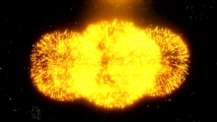 Eid Milad-un-Nabi Text Wish On Firework Display Explosion Particles.
