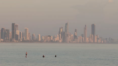 28 jan 2023 - view of surfers and surfers paradise from burleigh heads sunrise on the gold coast, queensland, australia