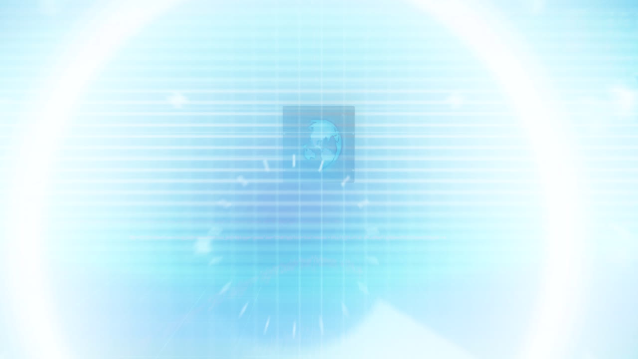 지구 회전의 애니메이션 , 스 ⁇  스캐닝 및 화면의 데이터 처리