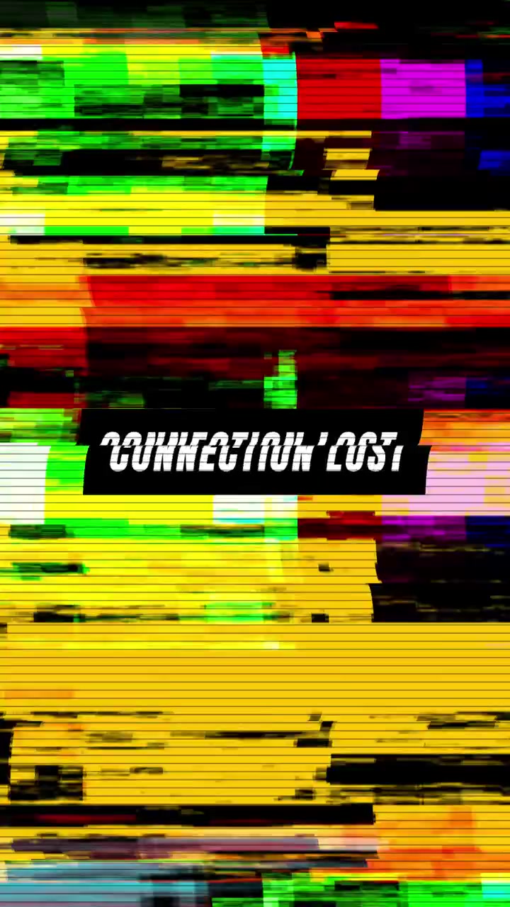 Digital Glitch Effect with Connection Lost Text Overlay