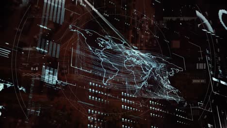 animation of data processing and scanning on screen