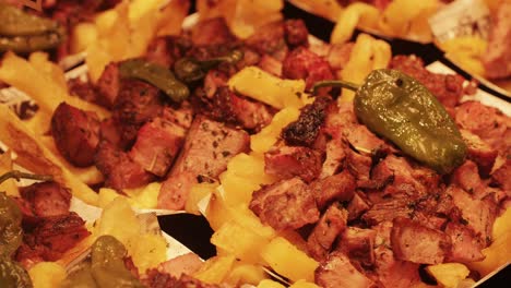 indulge in mouthwatering thicksliced bacon topped with green peppers a savory delight for food enthusiasts
