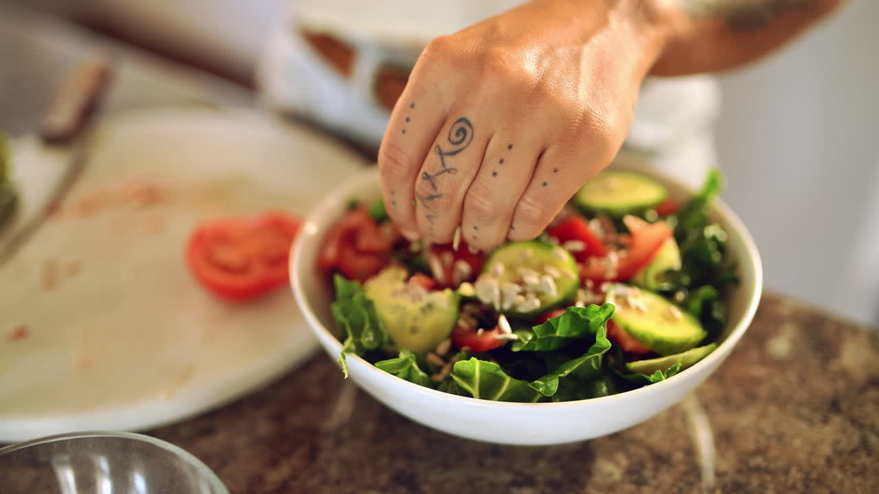 The salad's almost done