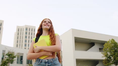 young woman on university campus