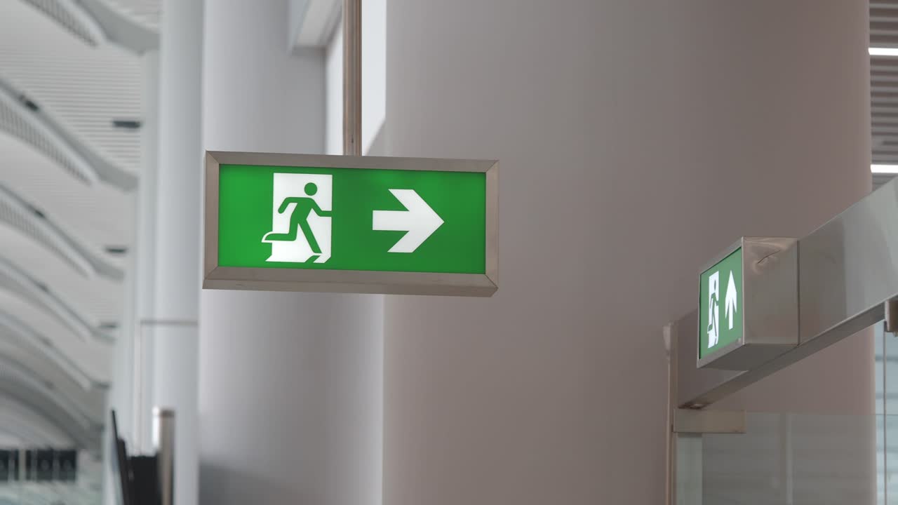 Emergency Exit Sign in a Modern Building