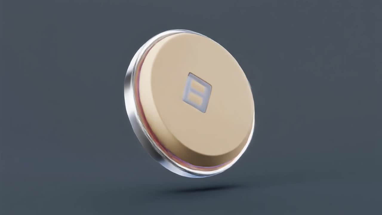 3D Animated Press Button Pushing Down and Up