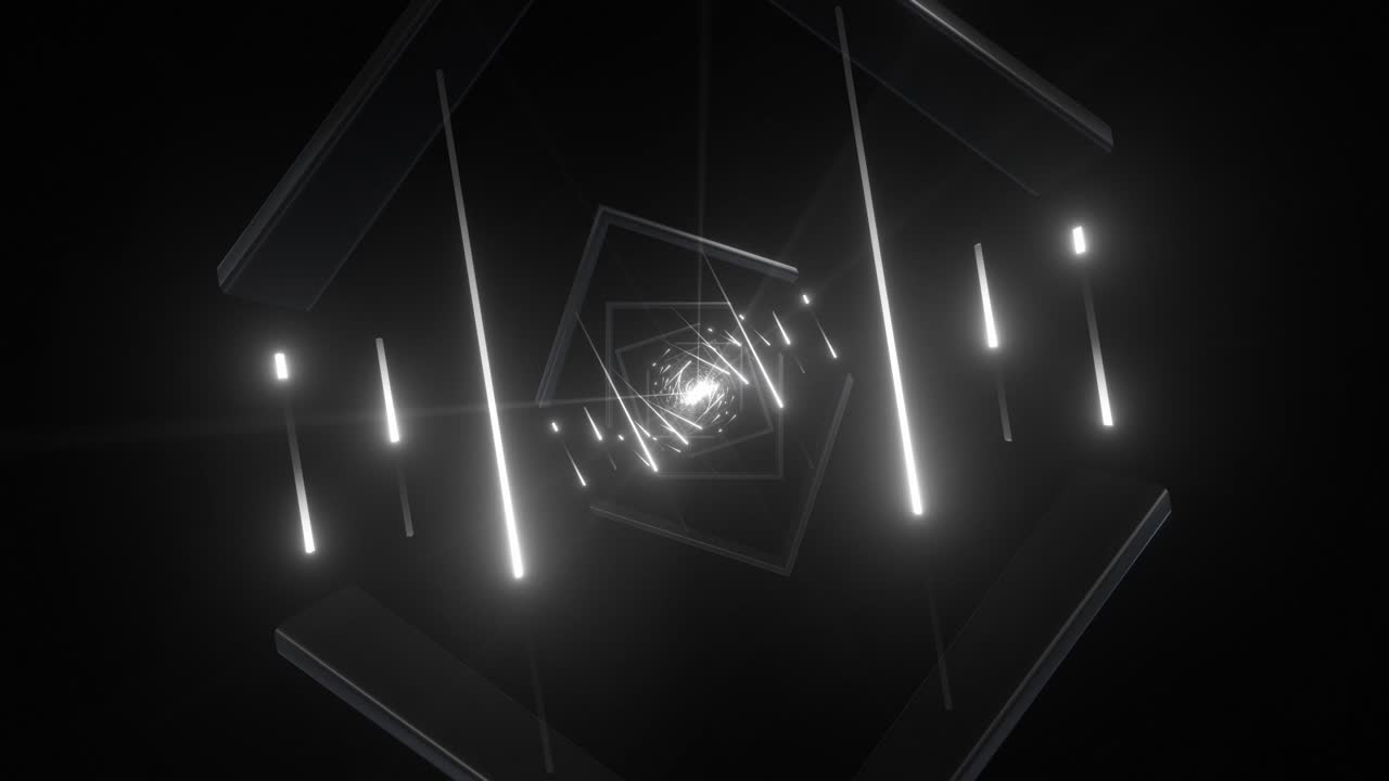 Abstract Futuristic Tunnel with Glowing Lines