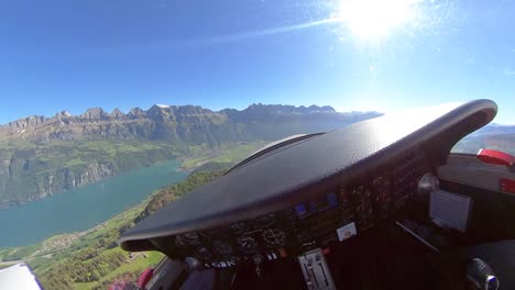 inside the cockpit of a small private plane