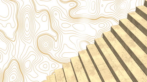 animación de líneas doradas que se mueven sobre la escalera