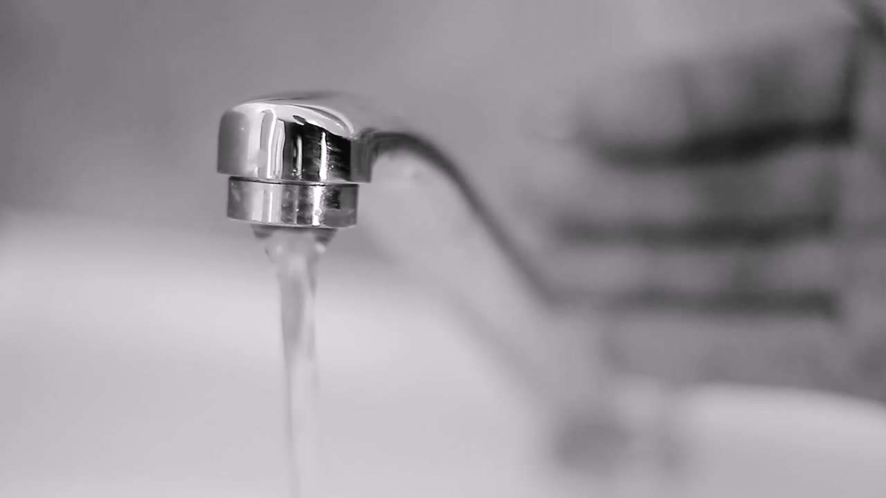 Water drought lack of water coming through the tap stock footage-1