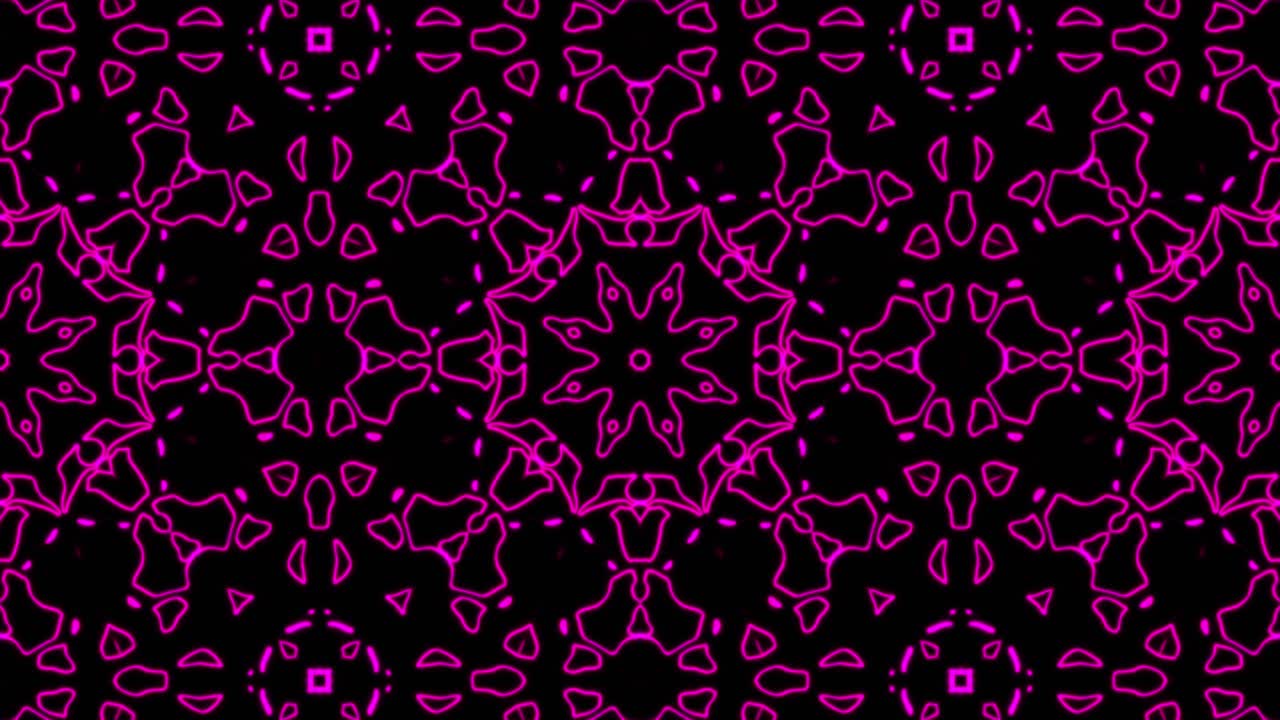 Abstract pink geometric seamless pattern background. Abstract Stripes Kaleidoscope Loop. Fast Psychedelic Colorful Kaleidoscope VJ background. Disco Abstract Motion Background. Kaleidoscope effect
