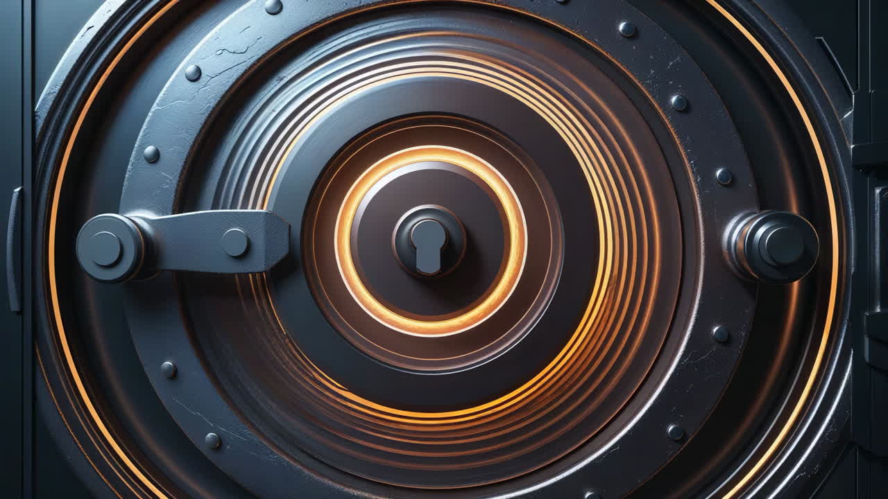 Futuristic Vault Door with Glowing Rings