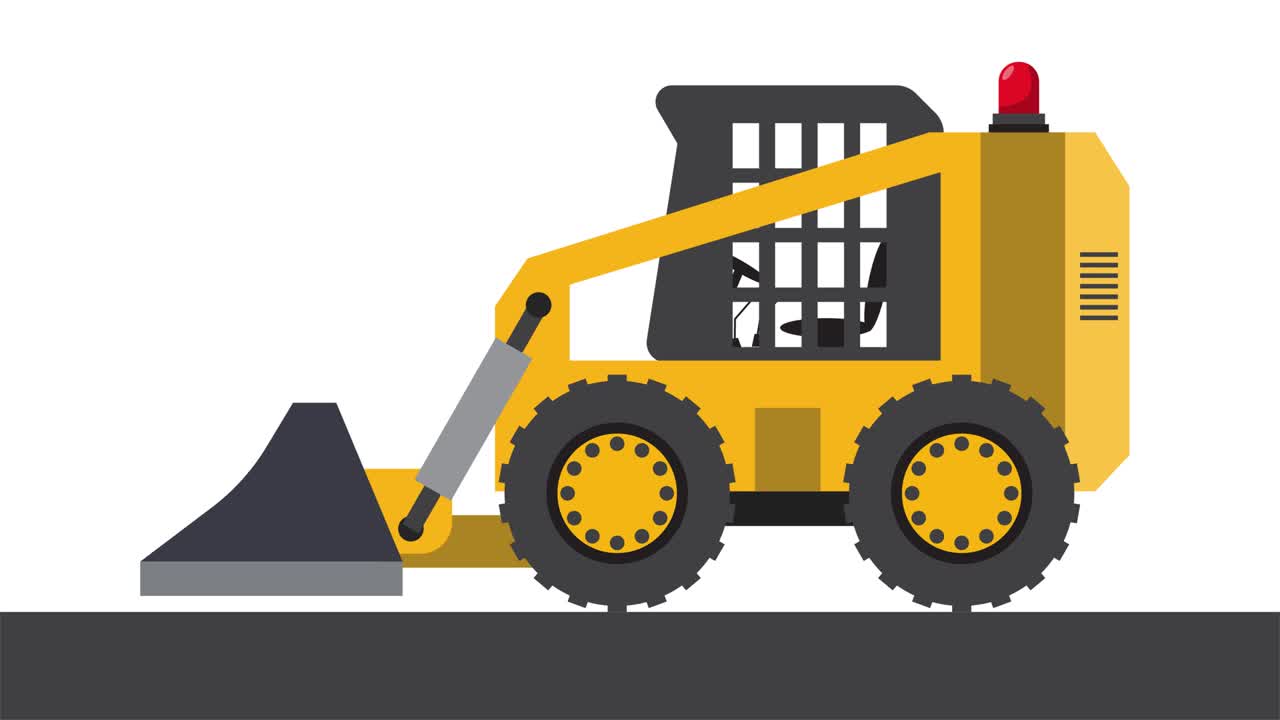 Small loader or excavator. Isolated on a white background