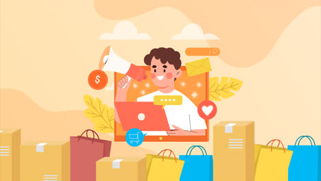디아 도 벤더 (dia do vendedor) 의 평면 일러스트레이션의 모션 그래픽