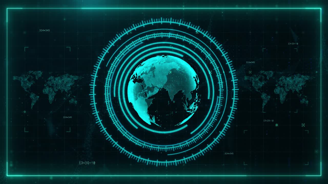 Abstract Blue Earth Interface: Global Business and Technology Concept