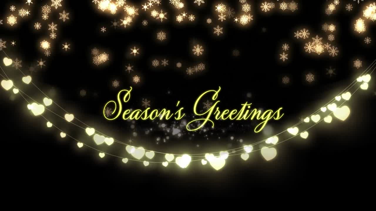 계절에 따라 내리는 눈의 애니메이션 인사 문자