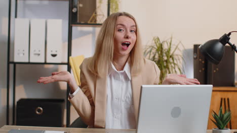 confused businesswoman embarrassed about ambiguous question having doubts no answer idea clueless