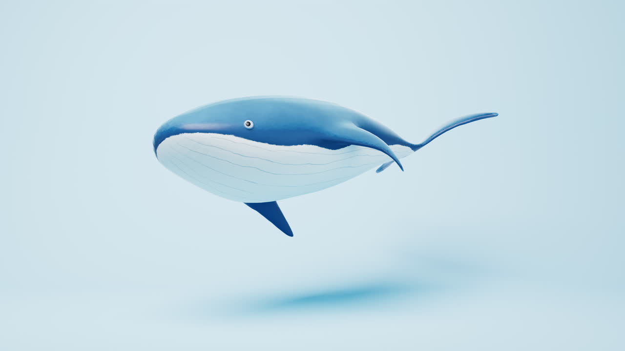 카 스타일의 고래, 3d 렌더링