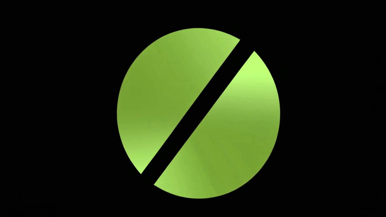 Abstract Green Circle Animation Transforming into Geometric Shapes