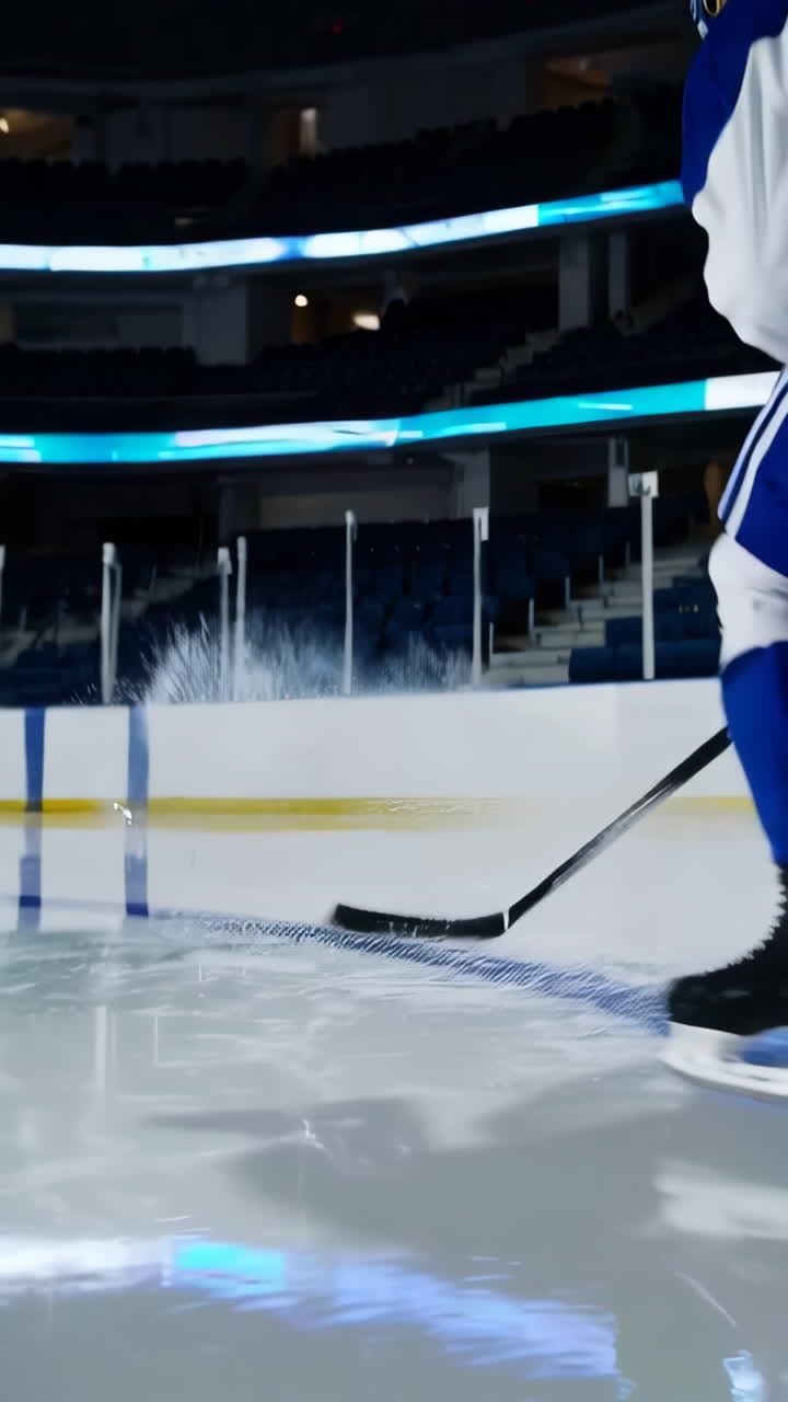 Ice Hockey Player in Action on an Ice Rink