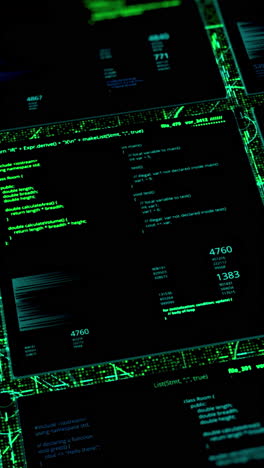 visualización de código informático en una pantalla