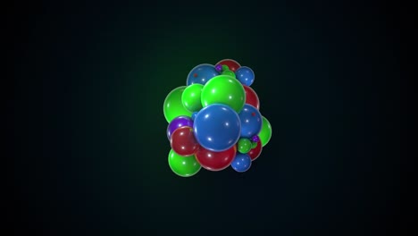 un montón de coloridas esferas caóticas. la computadora generó forma abstracta de bolas grandes y pequeñas. fondo de renderización 3d