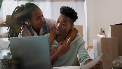 Woman-hug,-businessman-and-documents-for-small