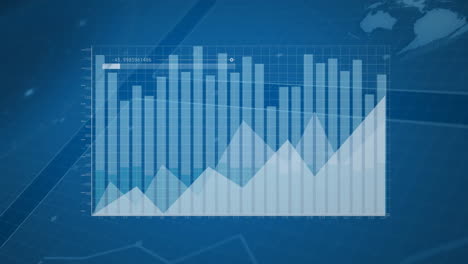 animación del procesamiento de datos financieros a través de la red