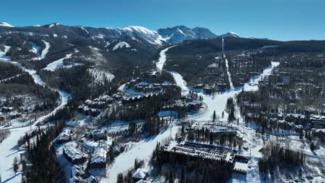 wide aerial view of the telluride ski slopes in the rocky mountains