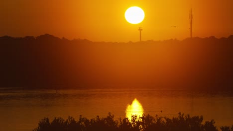 beautiful picturesque of bright yellow landscape during sunrise