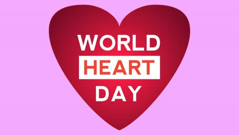 World-Heart-day-Text-animation-with-Heart-sign-symbol-on-green-screen,blue-background-and-pink-background