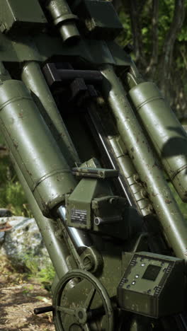 close-up of a military mortar