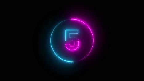neon number countdown