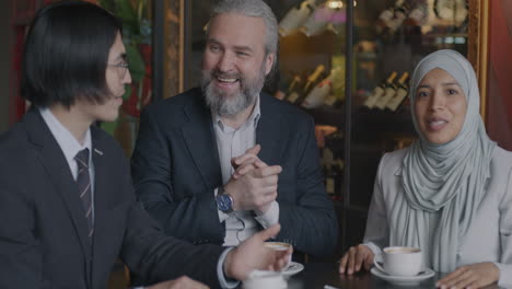 business meeting in a cafe