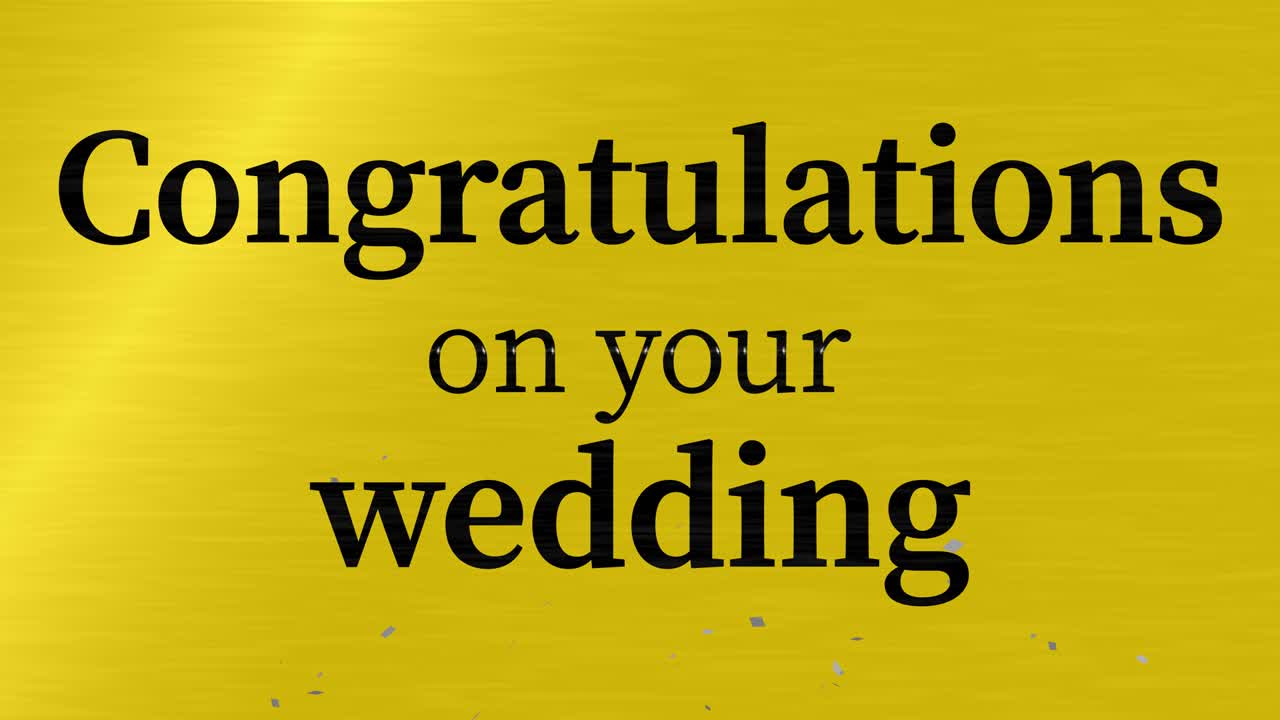 Congratulations on your wedding message text animation motion graphics