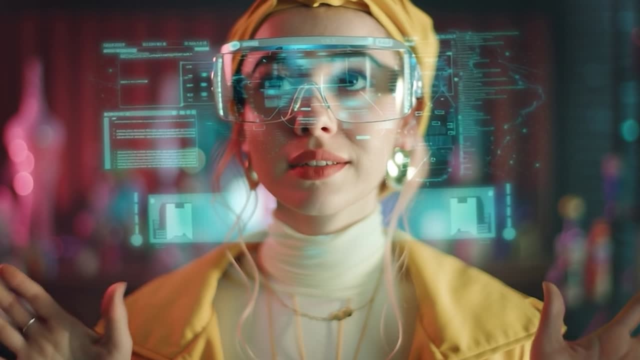 Innovative technology experience with smart glasses in modern environment