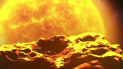 exoplanet surface near a star