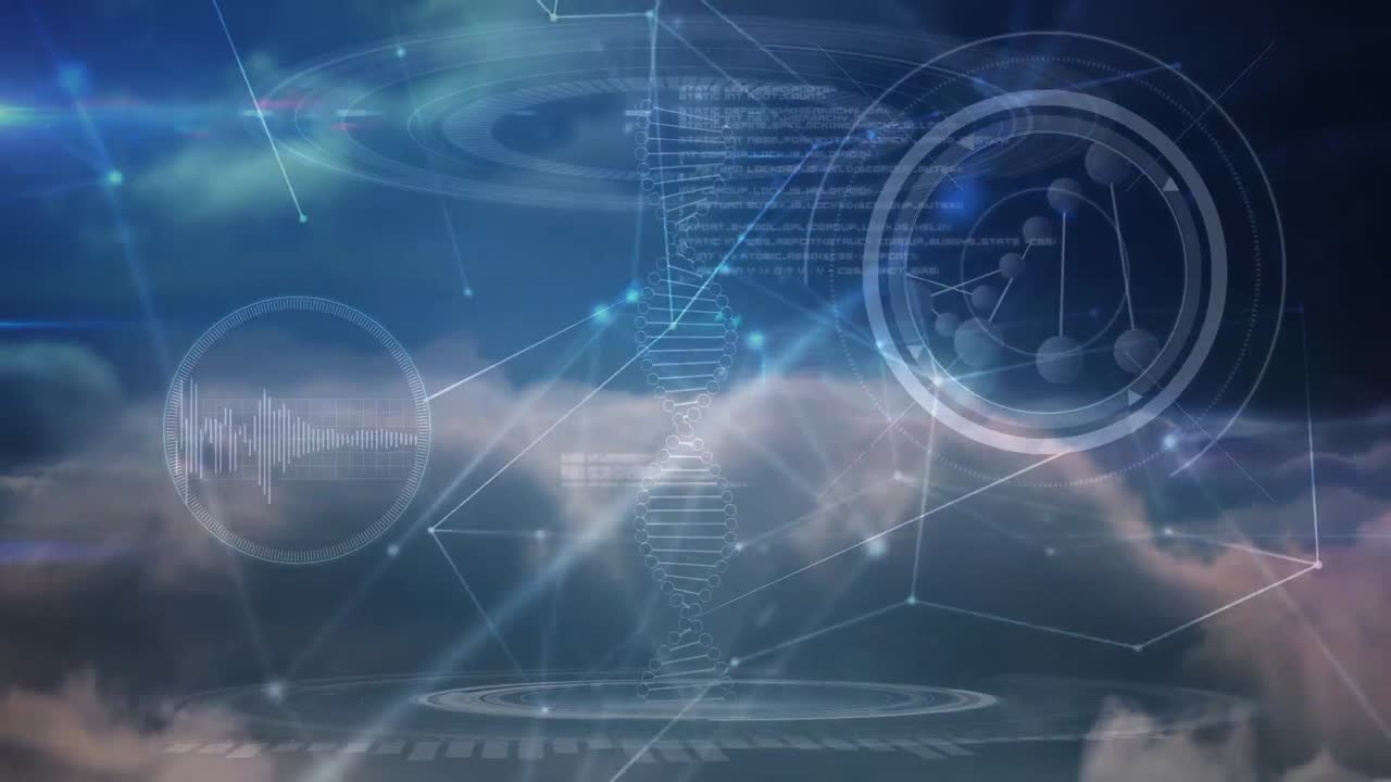 데이터 처리에 대한 구름과 dna  ⁇ 의 애니메이션