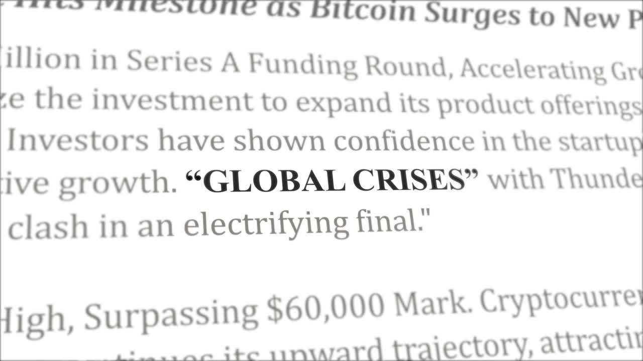 Global crises news headline in different articles