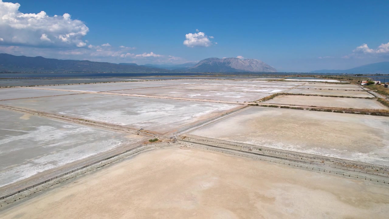 Salterns of Messolonghi, Aerial View of Salt Pans Area in Western Greece